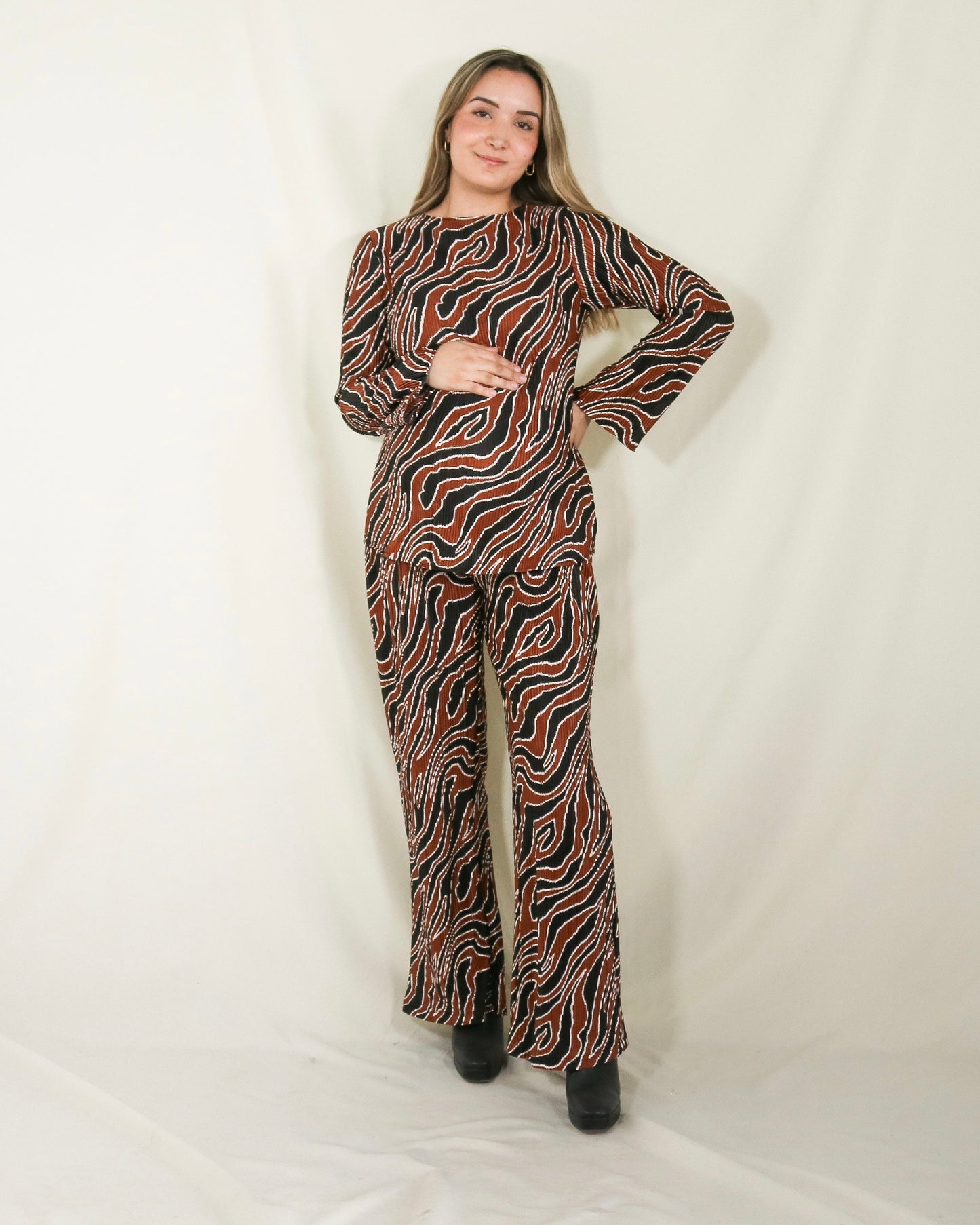 Conjunto de maternidad Mayte, rojo corrugado M