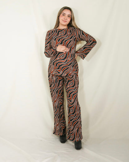 Conjunto de maternidad Mayte, rojo corrugado M