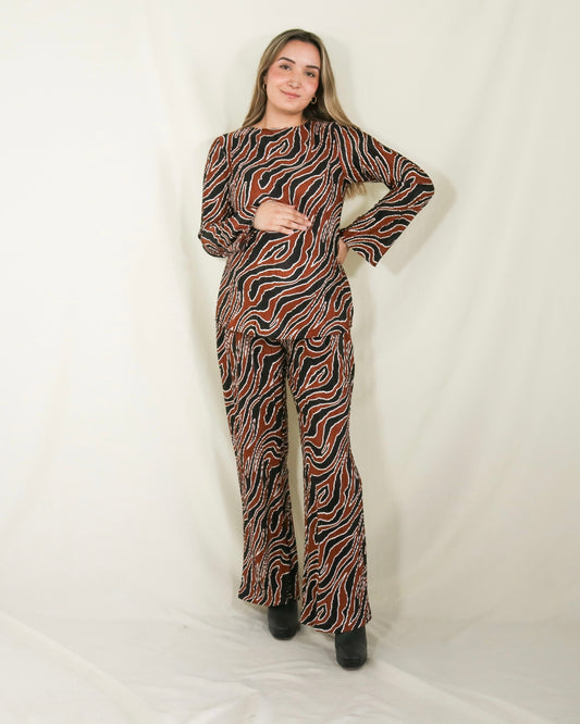 Conjunto de maternidad Mayte, rojo corrugado M