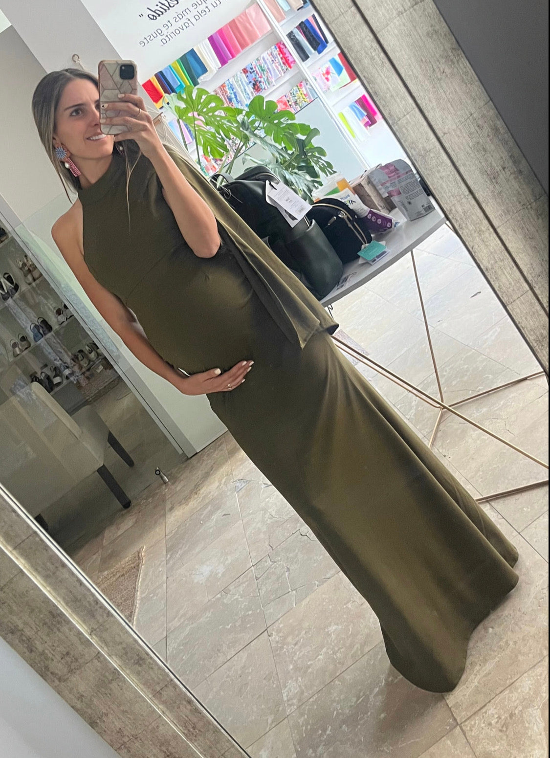 Vestido de maternidad Carola, verde olivo CH, M