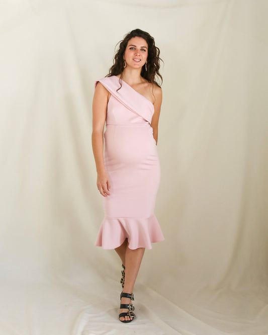 Vestido maternidad, María José rosa claro neopreno