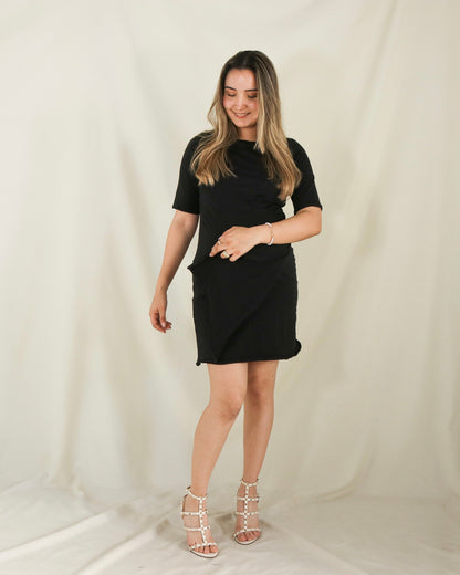 Vestido de maternidad y lactancia negro, Belinda G
