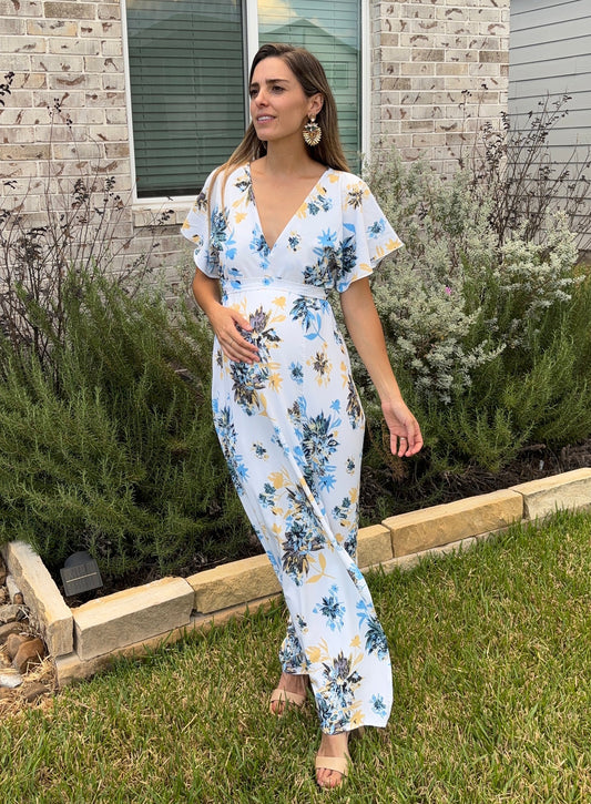 Vestido de maternidad, Love flores amarillas con azul CH