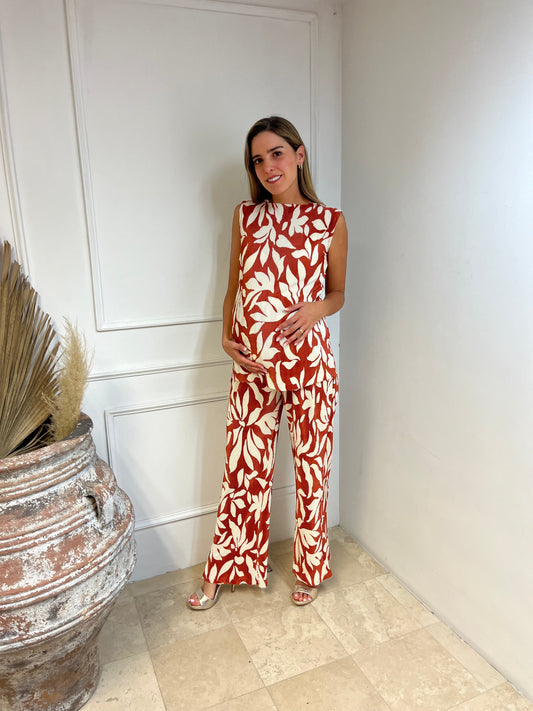 Conjunto de maternidad Mayte, naranja con beige M