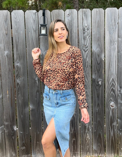 Blusa de lactancia Daniela, leopardo