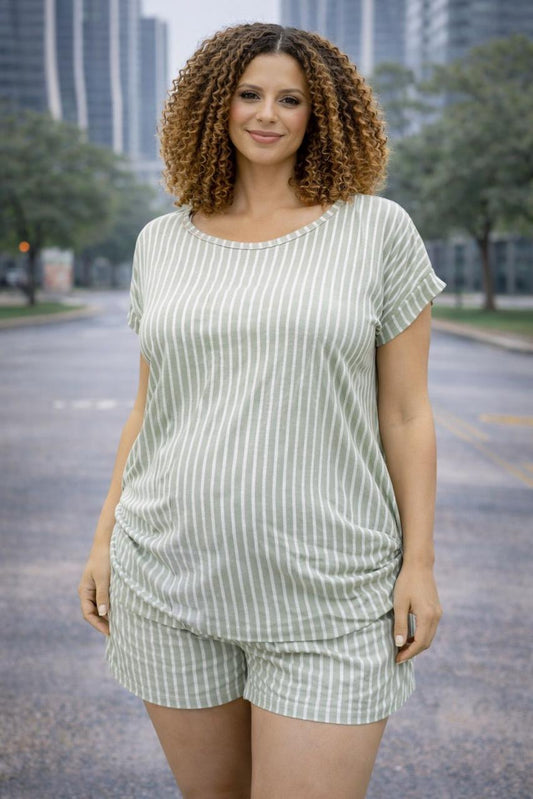 Conjunto short rayas Verticales CH, M, G, XG