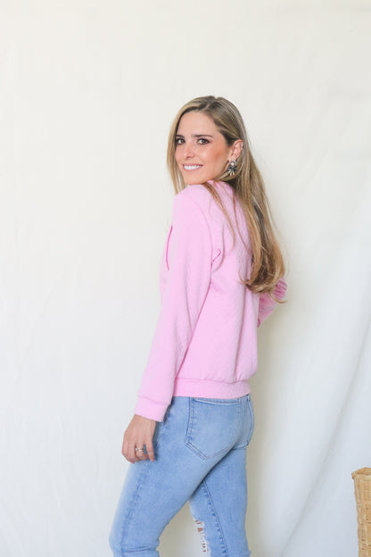 Suéter lactancia rombos rosa Daniela CH y M