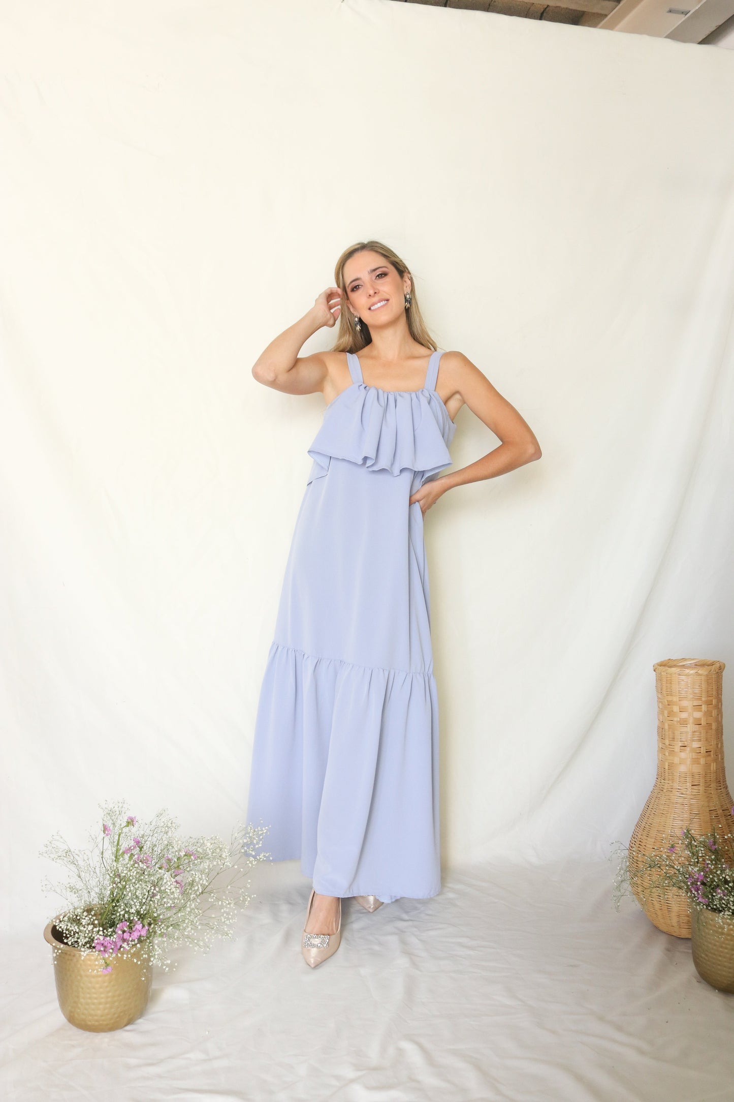Vestido de lactancia, Mitzi azul polvo
