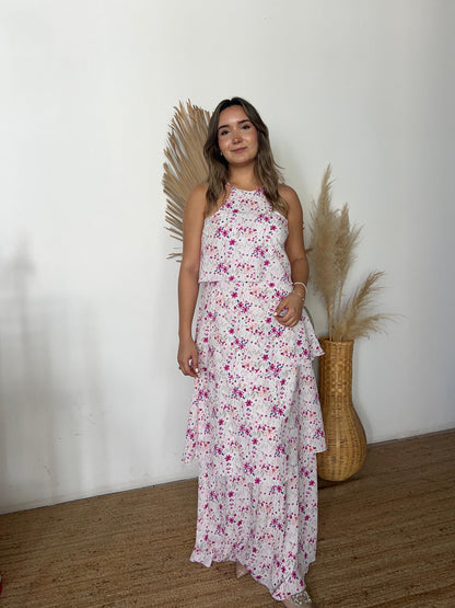 Vestido lactancia Emily florecitas fucsia