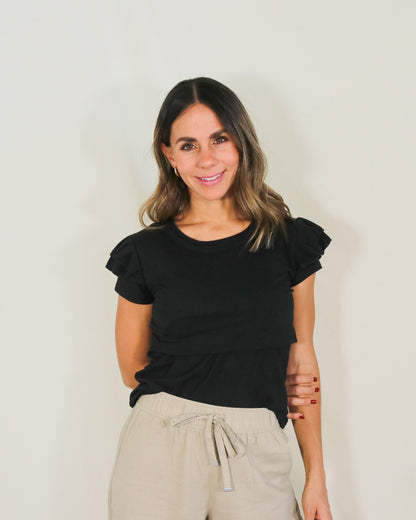 Blusa de lactancia Bere, negra CH