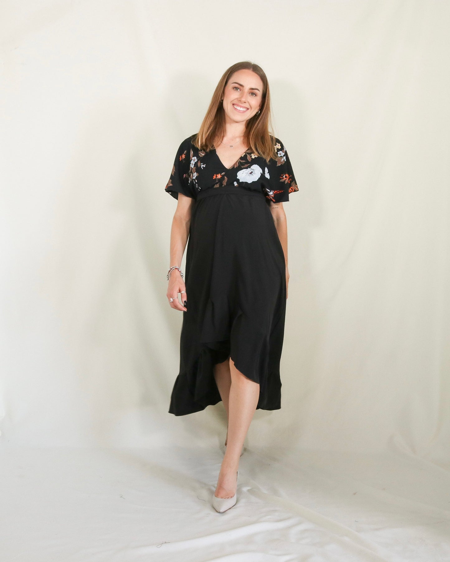 Vestido maternidad, Love/Carlota pajaritos negro CH