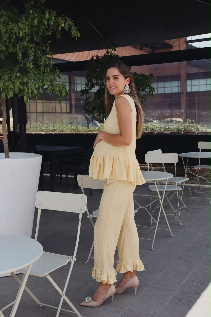 Conjunto de maternidad Imelda, amarillo pastel, M