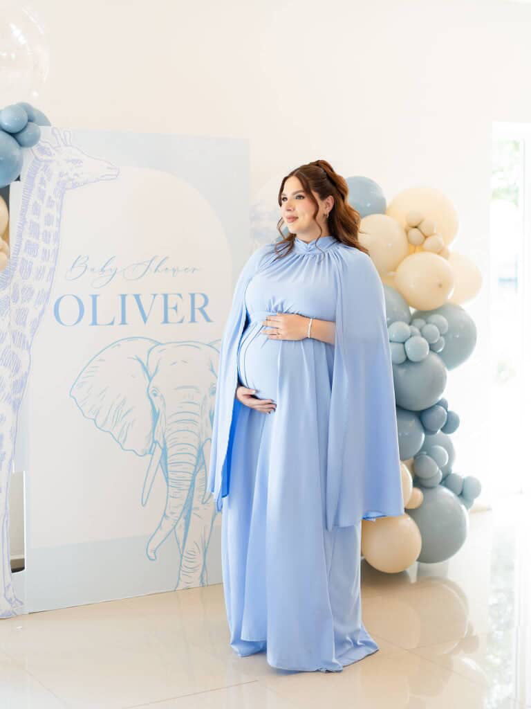 Vestido de maternidad Matilde, azul madrid