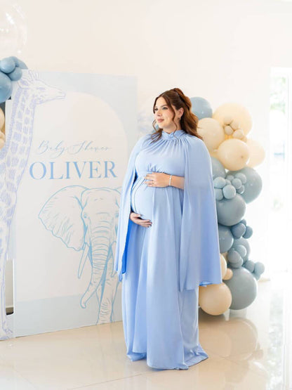 Vestido de maternidad Matilde, azul madrid