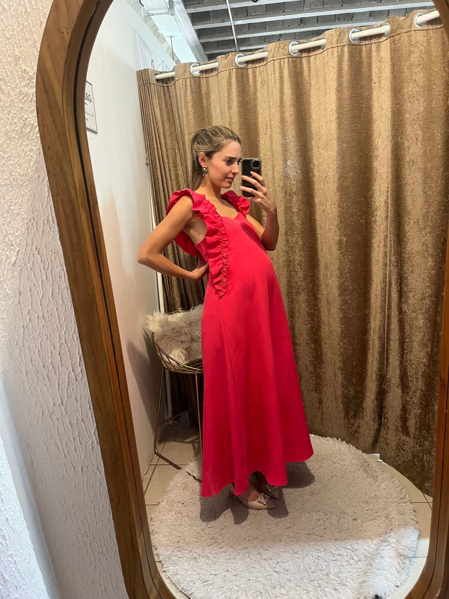 Vestido de maternidad, Rossenda rosa neón M