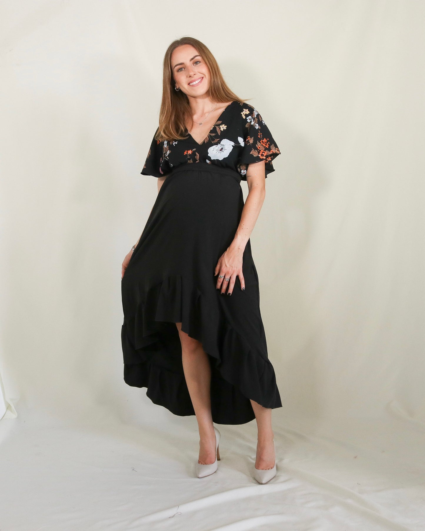 Vestido maternidad, Love/Carlota pajaritos negro