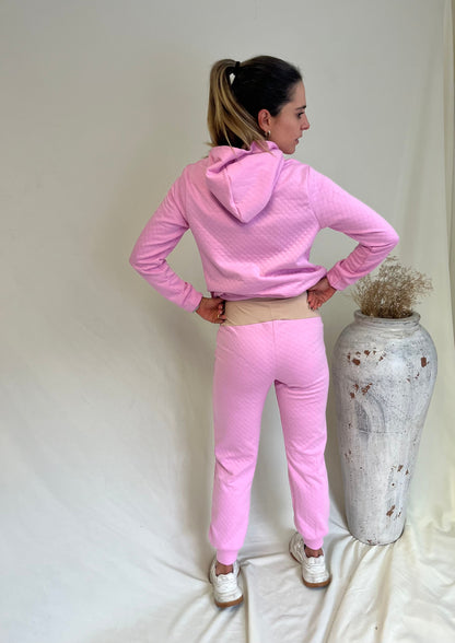 Sudadera de lactancia Gloria rosa rombos M