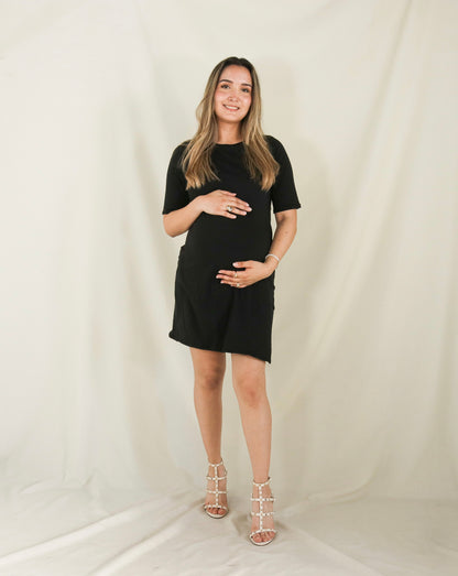 Vestido de maternidad y lactancia negro, Belinda G
