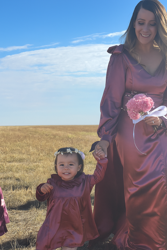 Matching Nallely lactancia, rosa quemado satinado