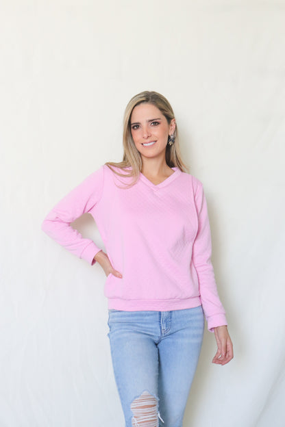 Suéter lactancia rombos rosa Daniela CH y M