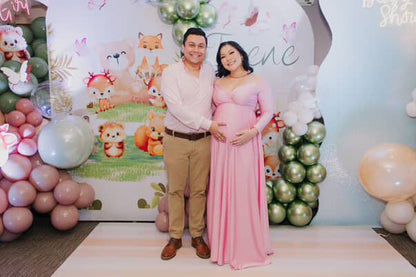 Vestido de maternidad Alberta rosa brilloso intenso CH