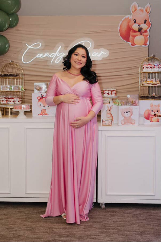 Vestido de maternidad Alberta rosa brilloso intenso CH