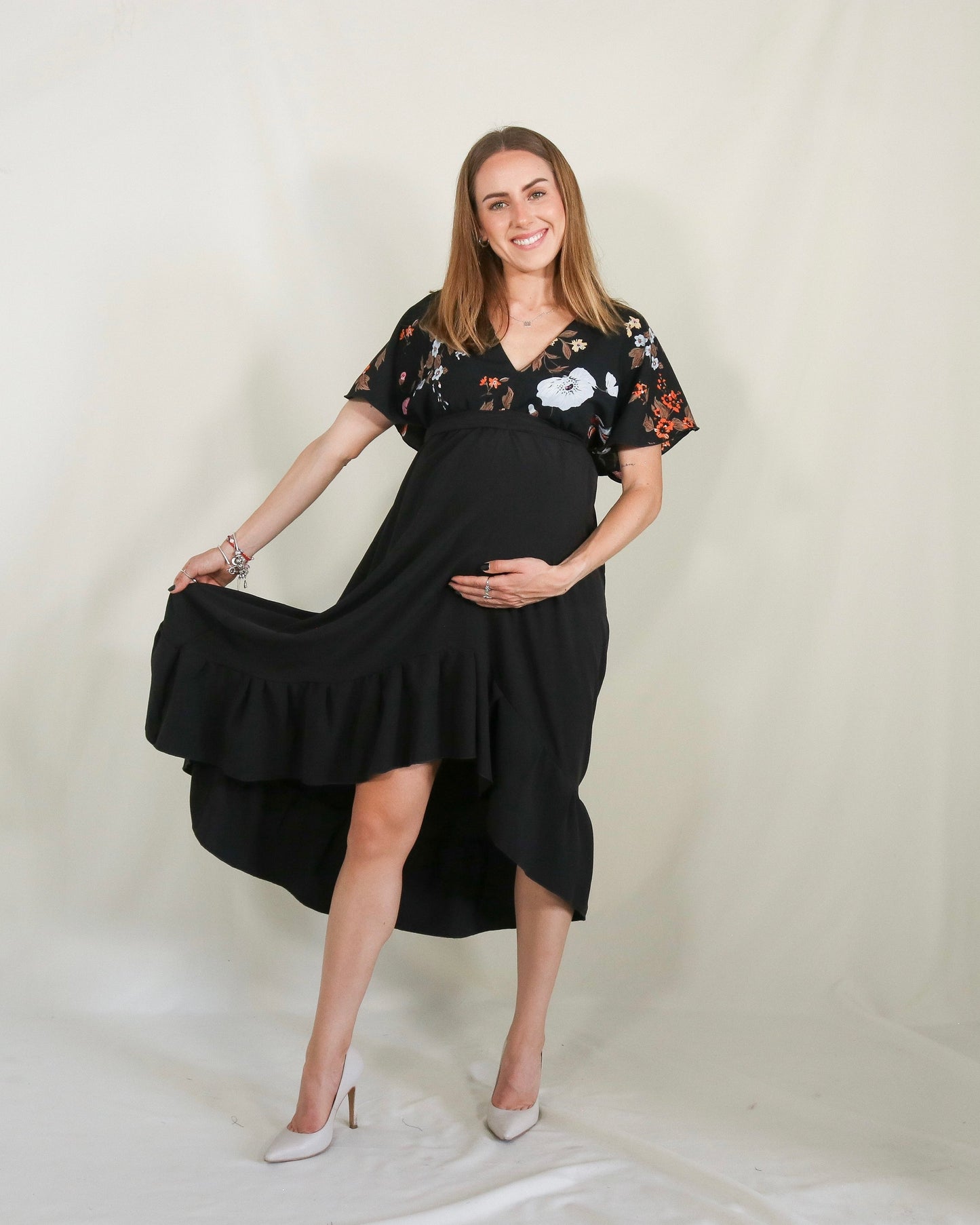 Vestido maternidad, Love/Carlota pajaritos negro