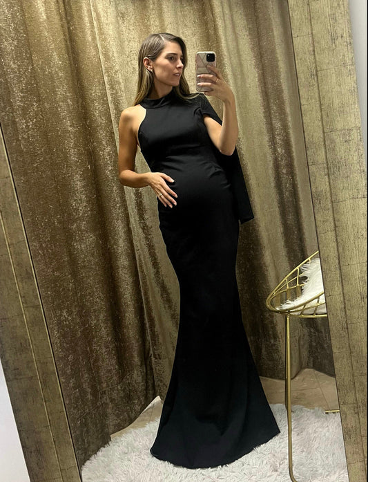 Vestido de maternidad Carola, negro CH, G y XG