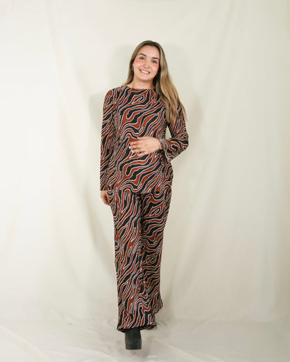 Conjunto de maternidad Mayte, rojo corrugado M