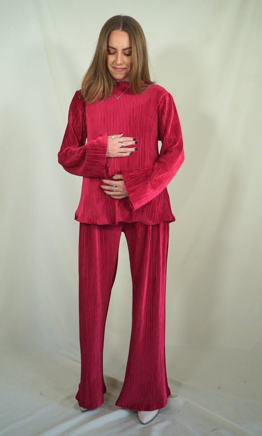 Conjunto de maternidad Mayte, rojo terciopelo G