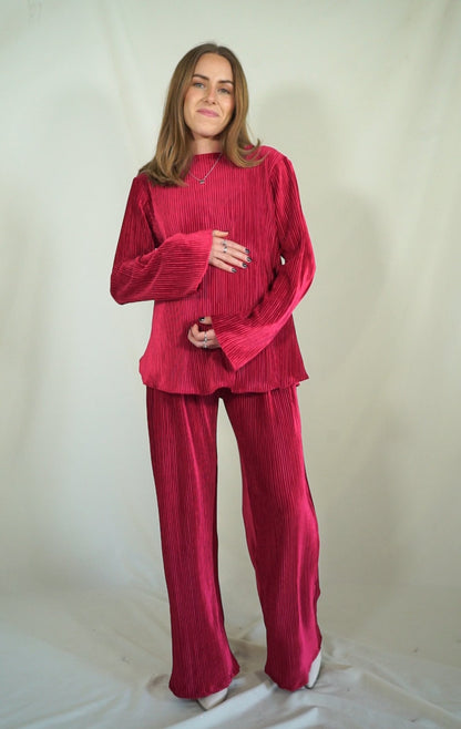 Conjunto de maternidad Mayte, rojo terciopelo G