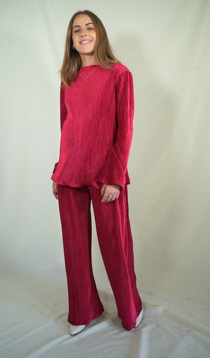 Conjunto de maternidad Mayte, rojo terciopelo G