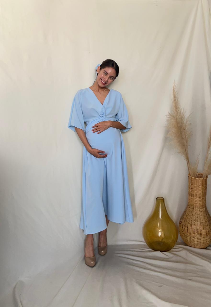 Vestido de maternidad Alicia azul