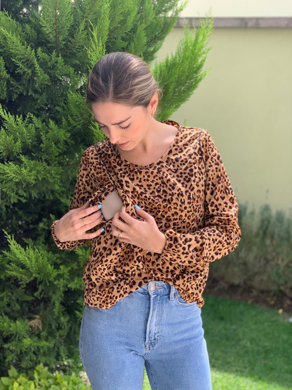 Blusa de lactancia Daniela, leopardo CH