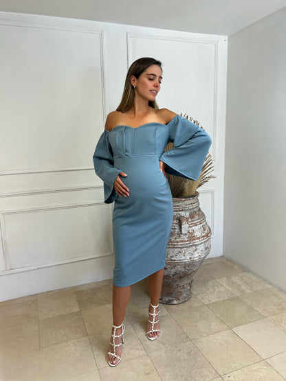 Vestido maternidad Joanna, azul polvo