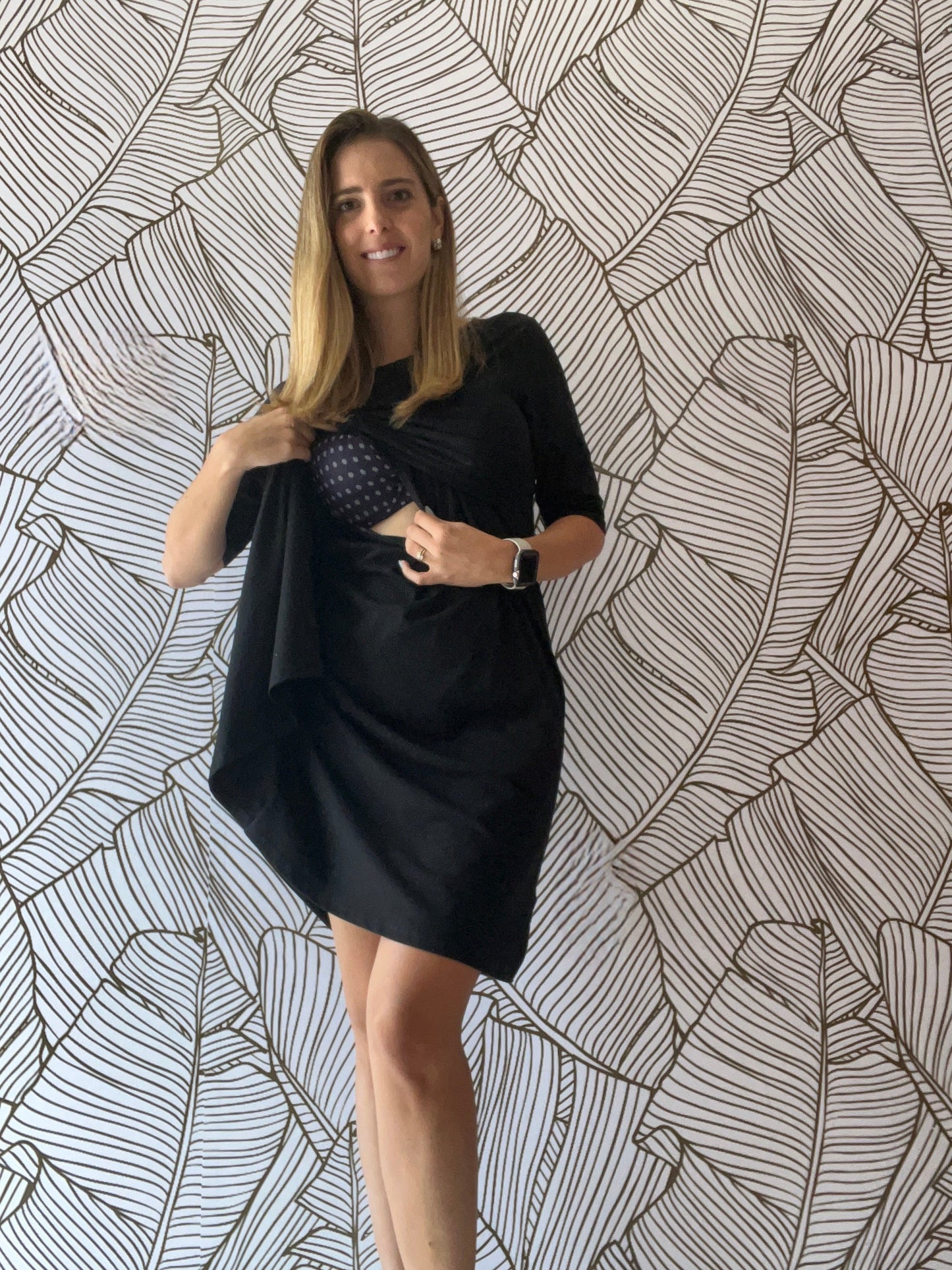 Vestido de maternidad y lactancia negro, Belinda G