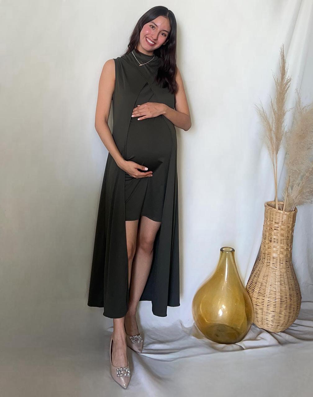 Vestido de maternidad, Elena verde olivo Licra