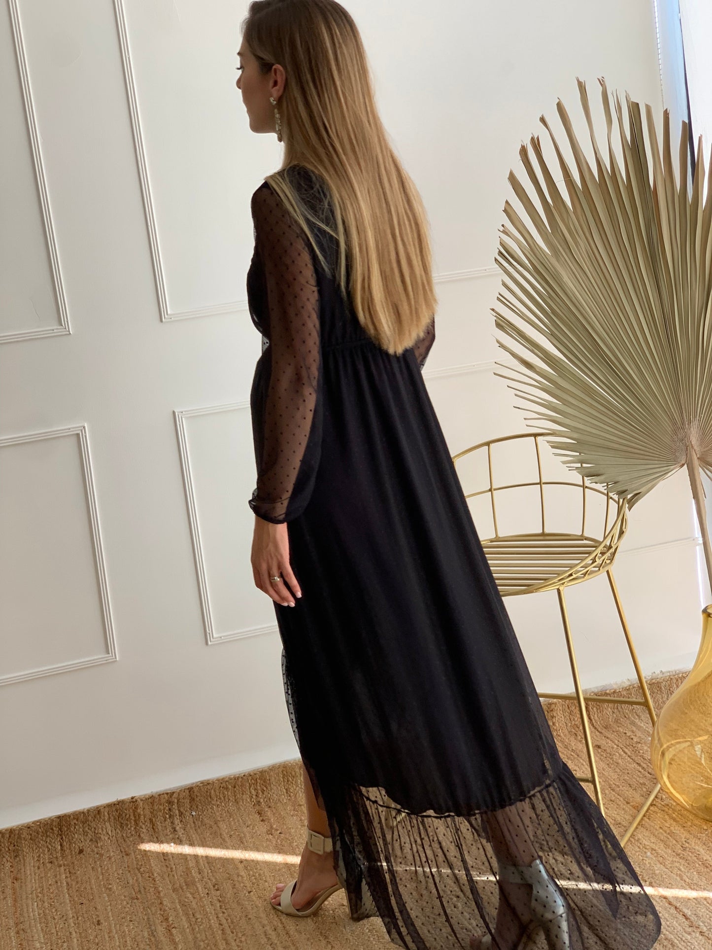 Vestido de Maternidad, Sofia/Carlota Negro puntos XG