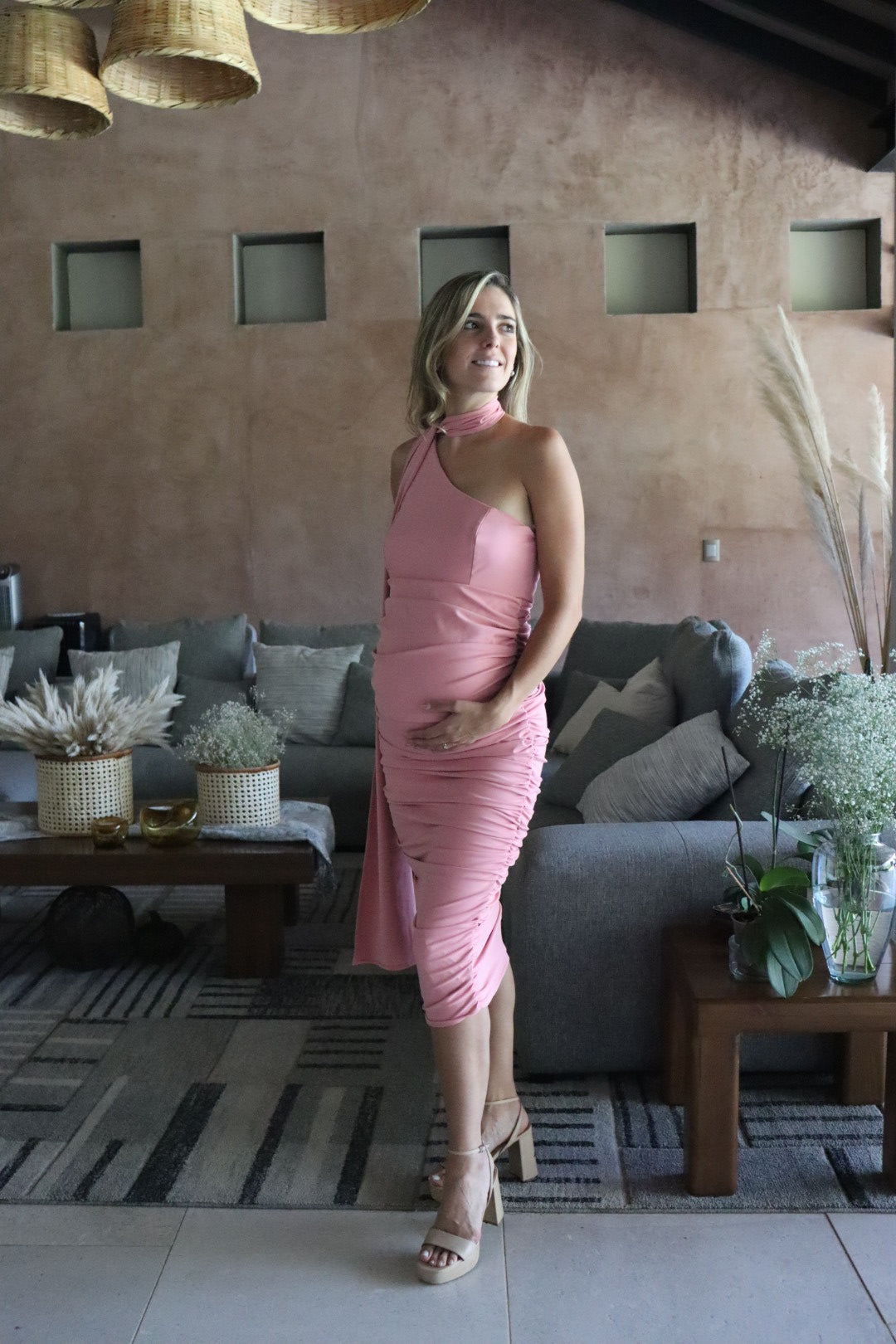Vestido de maternidad, Liza rosa terracota