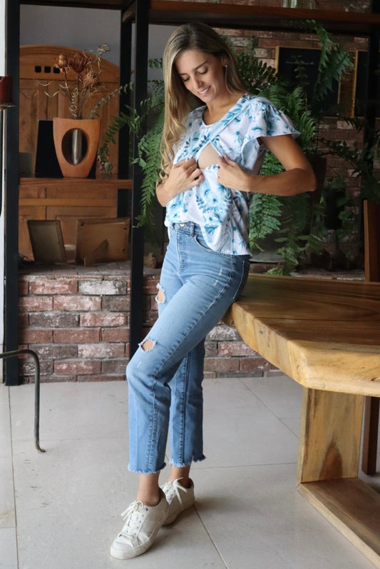 Blusa de lactancia, Andy flores romanticas