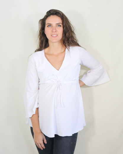 Blusa de maternidad, loretta blanca