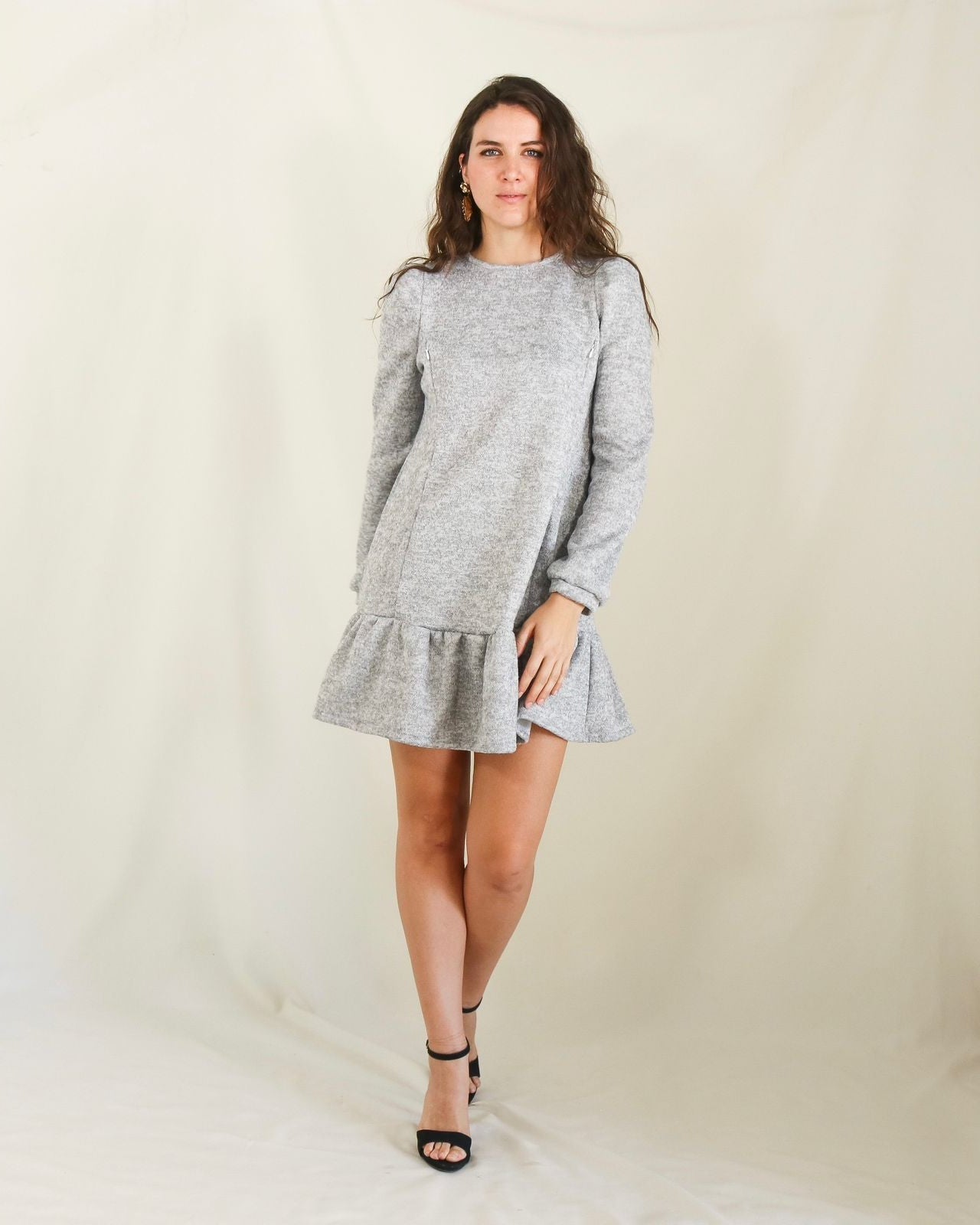 Vestido maternidad y lactancia, Lourdes gris caliente XG