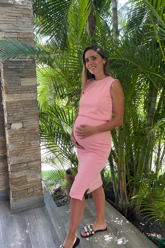 Conjunto de maternidad, Vanessa rosa salmón sin mangas