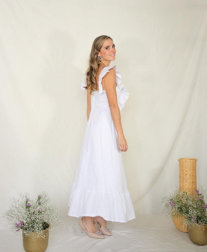 Vestido Osiris de maternidad y lactancia blanco encaje CH