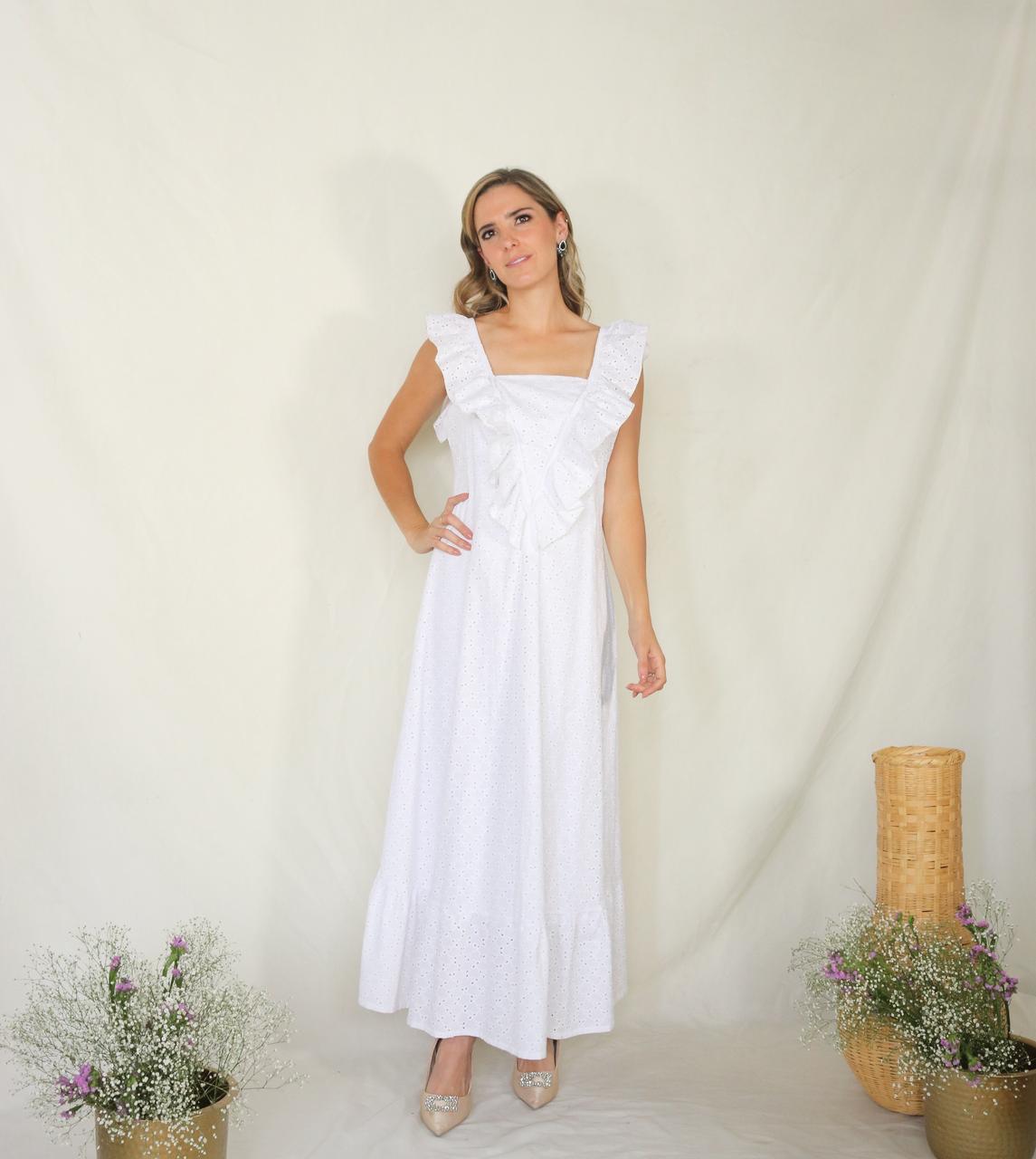 Vestido Osiris de maternidad y lactancia blanco encaje CH