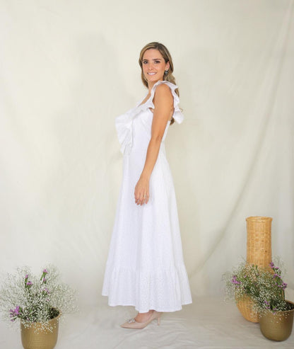 Vestido Osiris de maternidad y lactancia blanco encaje CH
