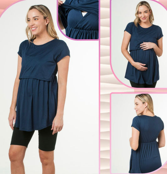 Blusa de maternidad con pliegues