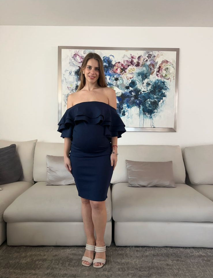 Vestido de maternidad, Alejandra azul marino CH