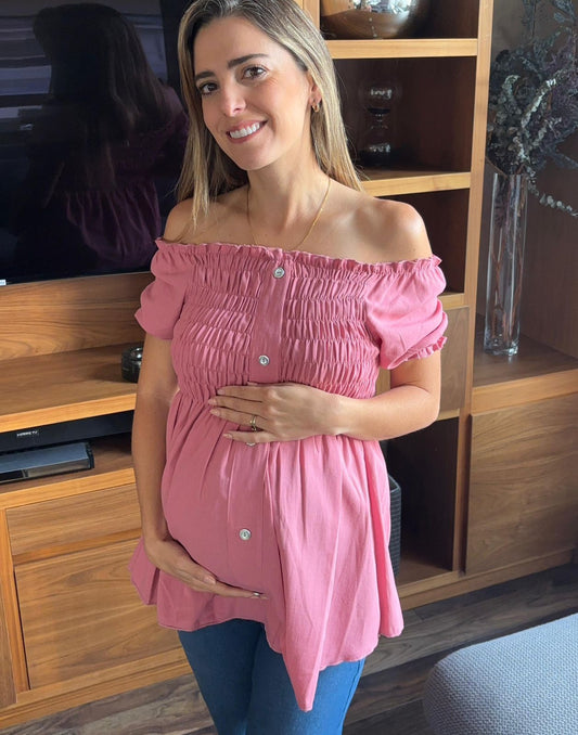 Blusa ligas manta manga ancha