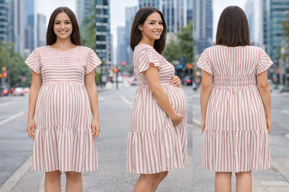 Vestido rayas con mangas